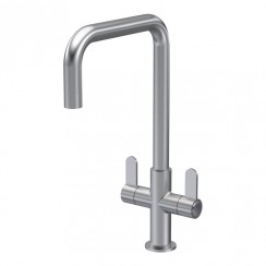 Nuie Kosi Kitchen Mono Tap With Dual Lever Handles - Brushed Nickel