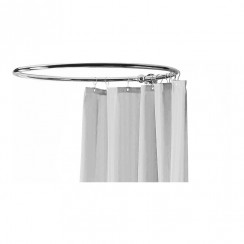 Old London by Hudson Reed Traditional Round Shower Curtain Rail with Wall Bracket Holder 800 mm x 800 mm - Chrome LA386-CO-1