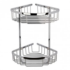 Old London by Hudson Reed Traditional Large Corner 2 Tier Shower Basket - Chrome LL308-CO-1