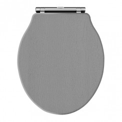 Old London by Hudson Reed Chancery Soft Close Toilet Seat with Chrome Hinges - Storm Grey Woodgrain LOS298-CO-1