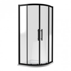 Hudson Reed Apex Quadrant Shower Enclosure with Matt Black Profile 1000 mm W x 1900 mm H x 8 mm Glass - M1000QBP-E8-CO-1