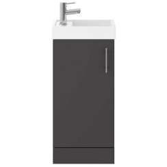 Vault Gloss Grey 400mm Floor Standing Cabinet & Basin