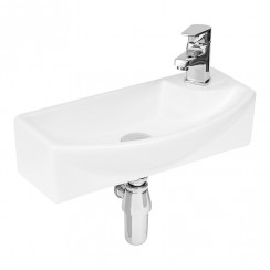 Hudson Reed 450mm Wall Hung Basin 1TH - Left Handed- NBV160-CO-1