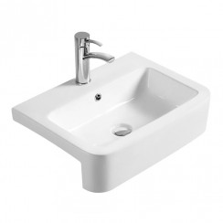 Hudson Reed 560mm Rectangular Semi-Recessed Vessel Basin with Overflow 1TH - NBV171-CO