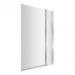 Nuie Pacific Square Bath Screen with Fixed Panel 1400mm H x 1000mm W - 6mm Glass - Polished Chrome - NSSQ1-CO-1