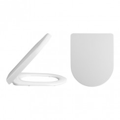Nuie Luxury D Shaped Top Fix Soft Close Toilet Seat - White - NTS007-CO-1