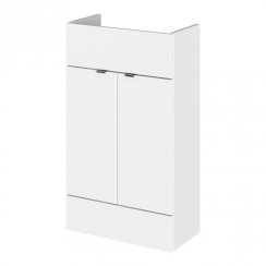 Hudson Reed Fusion 500mm Floorstanding 2-Door Vanity Unit - Slimline - Gloss White-OFF105-CO-1