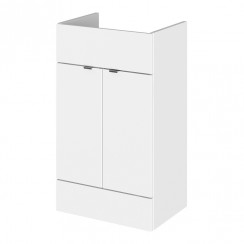 Hudson Reed Fusion 500mm Floorstanding 2-Door Vanity Unit - Gloss White-OFF106-CO-1