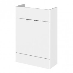 Hudson Reed Fusion 600mm Floorstanding 2-Door Vanity Unit - Slimline - Gloss White-OFF107-CO-1