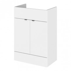 Hudson Reed Fusion 600mm Floorstanding 2-Door Vanity Unit - Gloss White-OFF108-CO-1