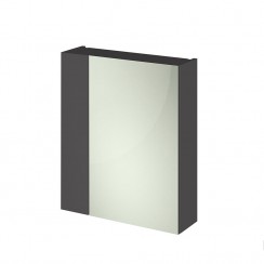 Gloss Grey 600mm 2 Door Mirror Unit In 75/25