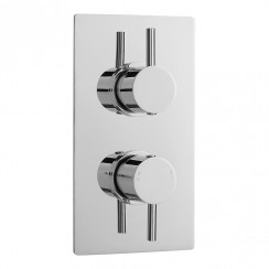 Nuie Quest Dual Handle Rectangular Concealed Shower Valve with 1 Outlet - Chrome - QUEV51-CO-1