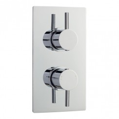 Nuie Quest Dual Handle Rectangular Concealed Shower Valve with Diverter 2 Outlet - Chrome - QUEV52-CO-1