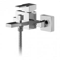 Nuie Sanford Wall Mounted Bath Shower Mixer Tap with Shower Kit - Chrome - SAN316-CO-1