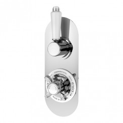 Nuie Selby Dual Handle Thermostatic Concealed Shower Valve with Diverter 2 Outlet - Chrome - SELTW02-CO-1