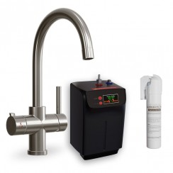 Soho 3 Way Instant Hot Water Kitchen Tap Complete Unit - Brushed Nickel