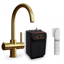 Soho 3 Way Instant Hot Water Kitchen Tap Complete Unit - Gold