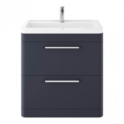 Hudson Reed Solar 800mm Floorstanding 2-Drawer Vanity Unit & Ceramic Basin 1TH - Indigo Blue - SOL303A-CO-1