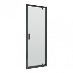 Nuie Rene Pivot Shower Door with Satin Black Profile 1850mm H x 760mm W x 6mm Glass - SQPD76BP-CO-1