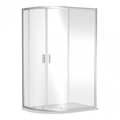 Nuie Rene Offset Quadrant Shower Enclosure with Satin Chrome Profile 1850mm H x 1000mm W x 800mm D x 6mm Glass - SQU108-CO-1