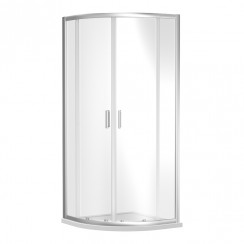 Nuie Rene Quadrant Shower Enclosure with Satin Chrome Profile 1850mm H x 800mm W x 6mm Glass - SQU8-CO-1