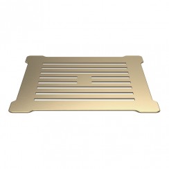 Nuie Square Shower Tray Waste Top with White Trap - Brushed Brass Grill - STW005S-CO-1