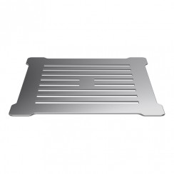 Hudson Reed Square Shower Tray Waste Top with Black Trap - Chrome Grill - STW007S-CO-1