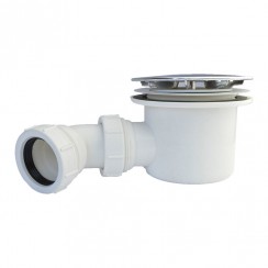 Fast Flow Shower Tray Waste with White Trap & Chrome Cover - STW1C