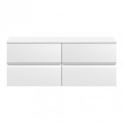 Hudson Reed Urban 1200mm Wall Hung 4-Drawer Vanity Unit & Matching Worktop - Satin White - URB104W2-CO-1