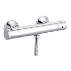 Nuie ABS Round Bar Shower Valve Bottom Outlet - Chrome - VBS001-CO-1