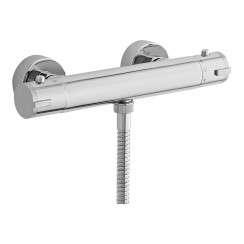Nuie Minimalist Thermostatic Bar Shower Valve Bottom Outlet - Chrome - VBS009-CO-1