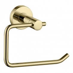 Wall Mounted Brushed Brass Toilet Roll Holder - Modern Round Design - BA2AF-BB