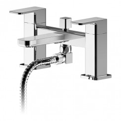 Nuie Windon Deck Mounted Bath Shower Mixer Tap with Shower Kit - Chrome - WIN304-CO-1