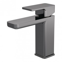 Nuie Windon Mono Basin Mixer Tap with Push Button Waste - Brushed Pewter - WIN705-CO-1
