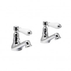 Windsor Traditional Chrome Deck Mounted Bath Taps Pair - TBT15C