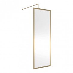 WRFBB1870 Nuie Wetroom Screen with Brushed Brass Full Outer Frame 700mm W x 1000mm D x 1850mm H, WRSC070, FIX025, WRSF013, WRSF015UF WRFBB1870-CO-1