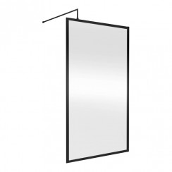 WRFBP1811 Nuie Wetroom Screen with Matt Black Full Outer Frame 1100mm W x 1000mm D x 1850mm H, WRSC11, FIX024, WRSF009, WRSF004UF WRFBP1811-CO-1