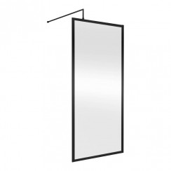 WRFBP1890 Nuie Wetroom Screen with Matt Black Full Outer Frame 900mm W x 1000mm D x 1850mm H, WRSC090, FIX024, WRSF009, WRSF004UF WRFBP1890-CO-1