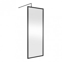 Hudson Reed Wetroom Screen with Full Matt Black Outer Frame 800mm W x 1950mm H x 8mm Glass WRFBP1980-CO-1