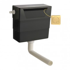 Hudson Reed Concealed Toilet Cistern with Dual Flush Plate (Side Inlet) - Brushed Brass- XTY6M03-CO-1
