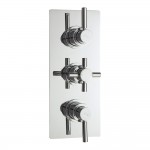 Hudson Reed Tec Triple Concealed Thermostatic Shower Valve with Diverter - 2 Outlet - Chrome