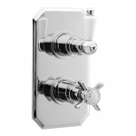Nuie Edwardian Dual Handle Traditional Concealed Shower Valve with 1 Outlet - Chrome