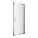Nuie Pacific Pivot Shower Door with Polished Chrome Profile and Rounded T-Bar Handle 1850mm H x 700mm W x 6mm Glass