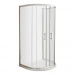 Nuie Pacific D-Shaped Shower Enclosure with Polished Chrome Profile and Rounded T-Bar Handles 1850mm H x 1050mm W x 6mm Glass