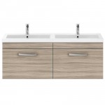 Nuie Athena Driftwood 1200mm Wall Hung 2 Drawer Cabinet & Basin 4