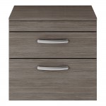 Nuie Athena 600mm Wall-hung 2-Drawer Vanity Unit with Matching Worktop - Anthracite Woodgrain