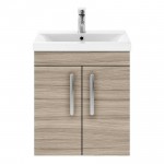 Nuie Athena Driftwood 500mm Wall Hung 2 Door Cabinet & Basin 1