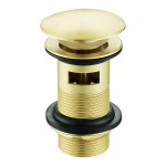 Brushed Brass Round Pop Up Basin Waste - Slotted