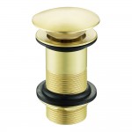 Brushed Brass Round Pop Up Basin Waste - Unslotted