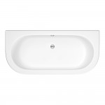 Nuie Curved Double Ended Back To Wall Bath & Panel 1700mm L x 750mm W - Gloss White